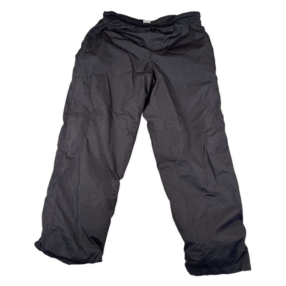 VTG Nike Black Nylon Track Pants Joggers Sweatpants GRAY Tag Sz XL Run DMC lined - Picture 2 of 11